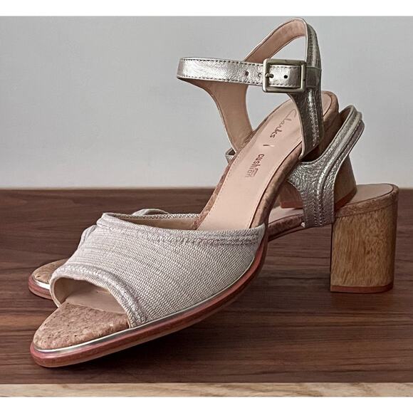 Clarks Womens Ellis Clara Leather Open Toe Slingback Sandals Size 8 - Picture 9 of 15